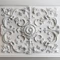 Silver decorative ceiling tile with classical floral design