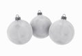 Silver decorative Christmas balls. Isolated New Year image.