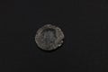 Silver denarius coin of Ancient Rome on a black background Royalty Free Stock Photo