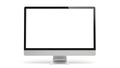 Silver desktop computer with a blank white screen on a white background monitor display Royalty Free Stock Photo