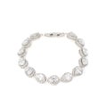 Silver diamond bracelet on white Royalty Free Stock Photo