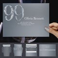 Silver Diamond Envelope Template Milestone 99th Anniversary Royalty Free Stock Photo