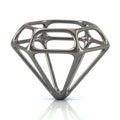 Silver diamond icon 3d illustration