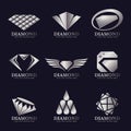 Silver Diamond logo vector illustration set design