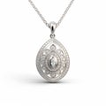 Diamond And Lace Pendant In Sterling Silver - Photorealistic Renderings