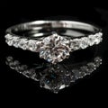 Silver diamond ring Royalty Free Stock Photo