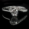 Silver diamond ring Royalty Free Stock Photo