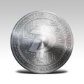 Silver digibyte coin isolated on white background 3d rendering