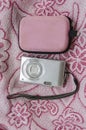 Digital Camera and Pouch Royalty Free Stock Photo