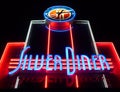 Silver Diner Restaurant at Night Royalty Free Stock Photo