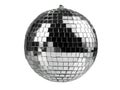 silver disco ball , holiday props, isolated