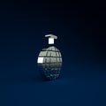 Silver Disco ball icon isolated on blue background. Minimalism concept. 3d illustration 3D render Royalty Free Stock Photo