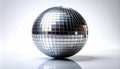 Silver Disco Ball Isolated on a White Background with Studio Lighting Royalty Free Stock Photo