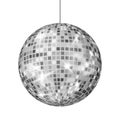 Silver Disco Ball Vector. Dance Night Club Retro Party Classic Light Royalty Free Stock Photo