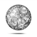 Silver Disco Ball Vector. Dance Night Club Party Light Element. Silver Royalty Free Stock Photo