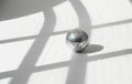 Silver disco ball on white background Royalty Free Stock Photo