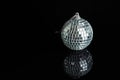 Silver disco mirror ball isolated on black background Royalty Free Stock Photo