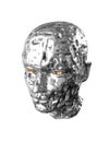 Silver disrupted damaged face Royalty Free Stock Photo
