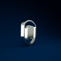 Silver Document protection concept icon isolated on blue background. Confidential information and privacy idea, secure