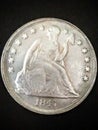 Silver Dollar Coin 1847 Royalty Free Stock Photo