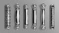 Silver door handles in baroque style classic knobs