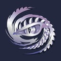 Silver dragon eye with a narrow pupil and silver scales in manga and anime style