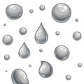 Silver Drops and Spheres: A Clean Minimalist Background Element Royalty Free Stock Photo