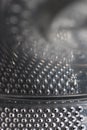 Silver the drum of the washing machine interior view Royalty Free Stock Photo