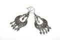 Silver earings Royalty Free Stock Photo