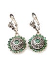 Silver earrings with emerald