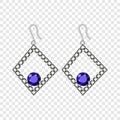 Silver earrings mockup, realistic style Royalty Free Stock Photo