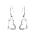 Silver earrings in the shape of heart Royalty Free Stock Photo