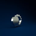 Silver Eclipse of the sun icon isolated on blue background. Total sonar eclipse. Minimalism concept. 3d illustration 3D