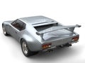 Silver eighties sports car - rear view Royalty Free Stock Photo