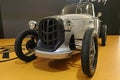 Silver electric version of stylish microcar roadster Patak Rodster with classy retro look