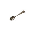 Silver empty coffee spoon isolated object on the white background, kitchen cooking utensils for tea or coffee ceremony Royalty Free Stock Photo
