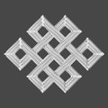 Silver eternal knot charm symbol Royalty Free Stock Photo