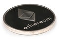 Silver ethereum isolated on white background. High resolution photo. With clipping path.