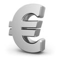 Silver euro currency sign Royalty Free Stock Photo