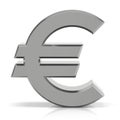Silver euro sign, symbol Royalty Free Stock Photo