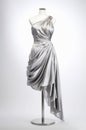 Silver evening dress on a mannequin. Royalty Free Stock Photo