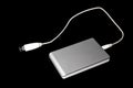 Silver External USB Hard Disk Drive Royalty Free Stock Photo