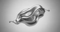 Silver Fabric Flowing in Mid Air Royalty Free Stock Photo