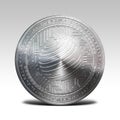 Silver factom coin isolated on white background 3d rendering Royalty Free Stock Photo