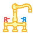 silver faucet water color icon vector illustration