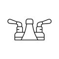 silver faucet water line icon vector illustration