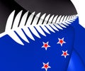 Silver Fern Flag, Flag of New Zealand Royalty Free Stock Photo
