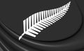 Silver Fern Flag, Flag of New Zealand. Royalty Free Stock Photo