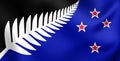 Silver Fern Flag, New Zealand. Royalty Free Stock Photo