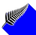 Silver Fern of New Zealand With Shadow Royalty Free Stock Photo